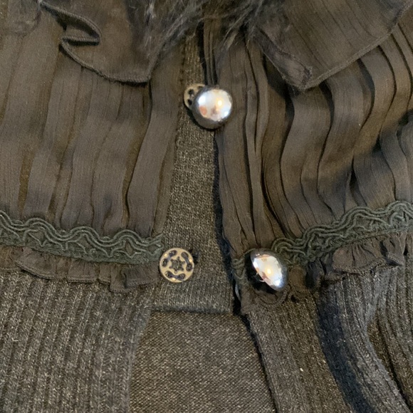Uptown Girl Sweater,  Black knitted fabric ,  sheer detail, Medium. - Picture 7 of 10